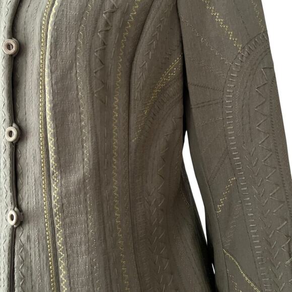 WORTH NY Vintage Jacket 12 Blazer Embroidered Large Bohemian Jacket Tailored - Picture 3 of 17